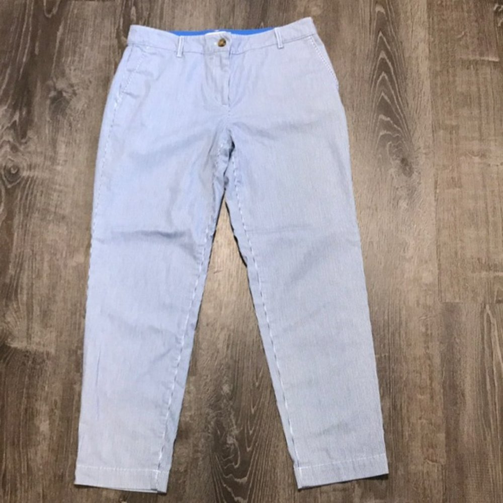 Talbots blue and white striped ankle pants (8P)